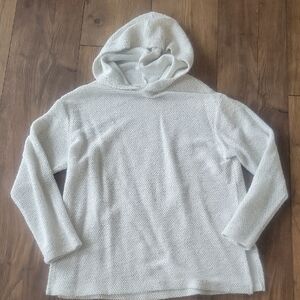 H&M Gray/White Textured Honey Comb/Cotton Weave Hooded Sweatshirt/Sweater XS